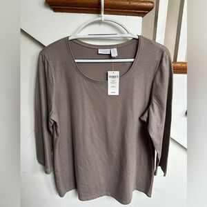 Chico’s Women's Taupe Shimmery Top NWT